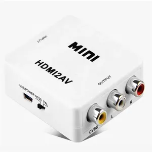 Fabrika fiyat HD MI AV ölçekleyici adaptörü HD Video dönüştürücü kutusu RCA AV/CVSB L/R Video 1080P HD MI2AV destek NTSC PAL