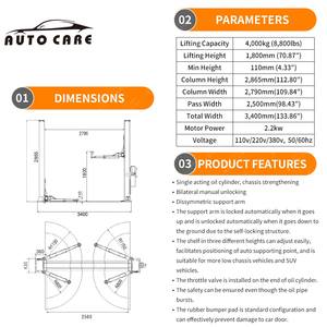 CE disetujui 4000kg 5000kg 8800 10000 LBS pengangkat kendaraan hidrolik listrik pelat lantai mobil lift 2 kolom dua Angkat Mobil - Product Image 3