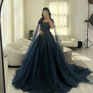 LY-PD0286 Abiti da Cerimonia per Ragazze, Vestito da Sera con Ricami in Pizzo, Abito a Linea A con Maniche a Campana, Vestito Formale - Product Image 1