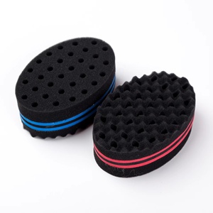 Éponge Magique Torsade Coiffure Barber Double Vague Torsion Éponge pour Twists Locks <span class=keywords><strong>Dreadlocks</strong></span> Brosse Boucles - Product Image 5