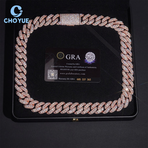 18MM <b>Iced</b> <b>Out</b> VVS Moissanite Diamond Cuban Link <b>Chain</b> 925 Sterling Silver Hip Hop Style Trend Jewelry Necklace - Product Image 6