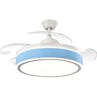 Ventilateur de plafond électrique silencieux réversible avec télécommande et éclairage, 4 pales métalliques rétractables, moteur DC, 42/48 pouces, BreezeLux OEM ODM, garantie 2 ans