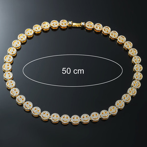 Collar de Cadena Cubana Miami con Incrustaciones de Cristales y Baño de Oro, Estilo Hip Hop <span class=keywords><strong>para</strong></span> <span class=keywords><strong>Hombre</strong></span> - Product Image 3