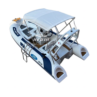 Bateau à rames de luxe Hedia CE 13 pieds, coque en aluminium Hypalon à fond profond, bateau pneumatique à rames 390 pour activités nautiques