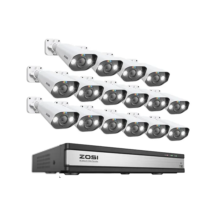 Système de caméras réseau Ip de sécurité 4K, couleur H.265 16 canaux, 5mp, vidéosurveillance, caméra Ip Poe Nvr, Kit de caméra