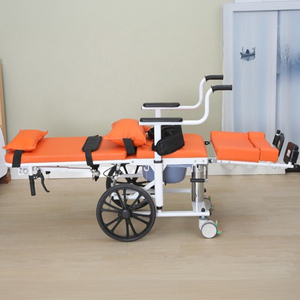 Silla de rueda de transferencia de pacientes plana de mentira hidráulica, elevador de ancianos discapacitados, equipo de terapia de rehabilitación para el cuidado del hogar postrado en cama - Product Image 5