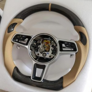Volant en cuir et fibre de carbone personnalisé DOS pour Porsche 718 987.2 <span class=keywords><strong>Gt3</strong></span> <span class=keywords><strong>rs</strong></span> 2017. - Product Image 4