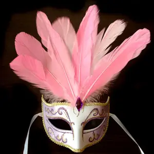 Partito n. 86 produttore promozionale prezzo competitivo di alta qualità mascherata partito maschera con piuma di pavone