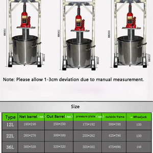 Prensa Hidráulica Manual de Acero Inoxidable Tipo Gato para Frutas, Extractor de Jugo de Uva, Prensa de Vino, Máquina Separadora de Pulpa de Frutas - Product Image 6