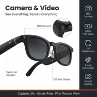 Lunettes Intelligentes IA X01 Ultra avec Caméra HD 8MP, Enregistrement Vidéo, Appel Vocal, Musique, Étui de Recharge et Traduction IA Intelligente