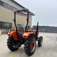 Tractor Agrícola YF504-TS de 50HP con Tracción en las 4 Ruedas y Transmisión por Engranajes, con Toldo, Tractor de Ruedas Pequeño para Cultivo Agrícola, Motor