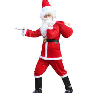 Costume de Cosplay de Père Noël pour <span class=keywords><strong>Homme</strong></span>, Déguisement Père Noël, Tenue de Nouvel An, Costume de Noël en Velours pour Adulte - Product Image 4
