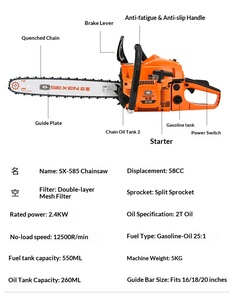 <span class=keywords><strong>เลื่อย</strong></span><span class=keywords><strong>ยนต์</strong></span> SX585 58  แบบใช้น้ำมันเบนซิน เครื่องยนต์สองจังหวะ กำลังสูง ประหยัดน้ำมัน สำหรับตัดต้นไม้ - Product Image 6