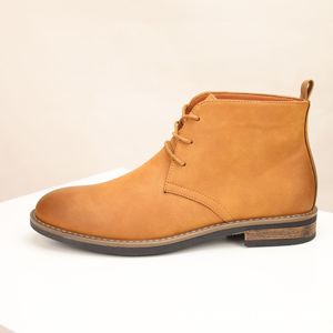 Bottes Chukka pour hommes en faux daim marron à lacets, bout rond, semelle extérieure en caoutchouc respirante, style automne, livraison directe - Product Image 1