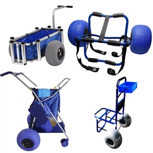 Sıcak satış alüminyum katlanır balıkçılık plaj alışveriş için iki balon tekerlek Metal platformu ile market arabası depolama araçları - Product Image 3