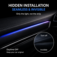 Kit d'éclairage ambiant universel pour l'intérieur de la voiture, bande LED acrylique 12V 3-5W, impression de logo personnalisée, coloré, garantie 1 an, vente en gros