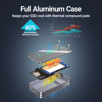 JEYI-Adaptateur de boîtier SSD USB 3.1 Gen2 10Gbps, MSATA vers Port Type C, boîtier en aluminium, disque dur interne à semi-conducteurs