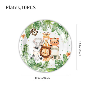Nouveau dessin animé fête forêt Animal <span class=keywords><strong>Jungle</strong></span> Animal thème enfants fête d'anniversaire assiette en <span class=keywords><strong>papier</strong></span>, tasse en <span class=keywords><strong>papier</strong></span>, nappe de <span class=keywords><strong>serviette</strong></span> en <span class=keywords><strong>papier</strong></span> - Product Image 5