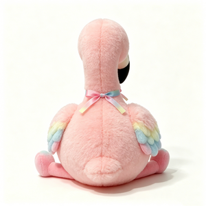 Peluche flamant rose personnalisée, peluche flamant rose à ailes arc-en-ciel, peluche flamant rose mignonne avec nœud en ruban dégradé - Product Image 2