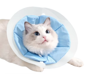 Neues Verstellbares Weißes Eliza Circle Wasserdichtes Einziehbares Weiches und Bequemes Katzen-Genesungshalsband - Product Image 1