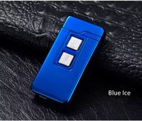 Briquet Électronique Rechargeable à Double Flamme par Induction, Arc Chauffant Intégré, pour Cigarettes