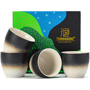 Vente en gros de tasses à thé et à café en céramique japonaise en porcelaine faite à la main, style Japandi, 4 pièces, compatibles lave-vaisselle, qualité <span class=keywords><strong>alimentaire</strong></span>, tasses à matcha, cadeau - Product Image 1