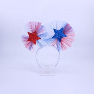 Baguette magique scintillante rouge et bleue avec étoiles, idéale pour Diwali et la remise des diplômes, fabriquée à la main en tissu, avec bandeau, accessoire de spectacle pour enfants - Product Image 3