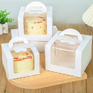 Magnifique boîte à gâteau de Noël rouge 10x10x10 pouces avec revêtement UV pour chewing-gum, aliments pour bébés, croustilles, <span class=keywords><strong>parfum</strong></span> inclus, base à gâteau - Product Image 1
