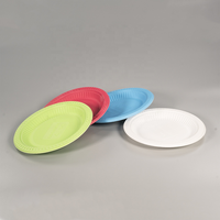 Assiette jetable bon marché biodégradable à base de fécule de maïs de 7 po