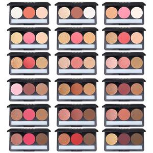 <span class=keywords><strong>Palette</strong></span> de couleurs noires sans logo, 3 couleurs, poudre et blush crémeux pour le visage, illuminateur, anticernes, base de maquillage transparente pour le visage - Product Image 6