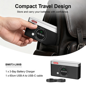 KingMa Boîtier de chargeur de batterie pour appareil photo 3 baies LI-90B DB-110, Hub de charge et de stockage portable USB-C pour Olympus TG-6 TG-7 <span class=keywords><strong>Ricoh</strong></span> GR <span class=keywords><strong>III</strong></span> - Product Image 6