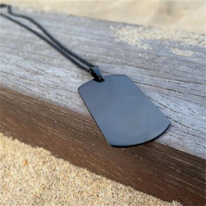 Collar de Acero Inoxidable <span class=keywords><strong>para</strong></span> Hombre, Placa de Identificación Personalizada con Grabado, Cadena de Eslabones, Joyería <span class=keywords><strong>para</strong></span> Él - Product Image 3