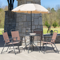 Ensemble de meubles de jardin en aluminium moulé, mobilier d'extérieur, avec chaises pliantes et Table en fer, noir, 158 pièces