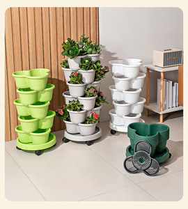 A31 barato de fábrica al por mayor apilamiento de verduras colgante de flores maceta de plástico Vertical jardín <span class=keywords><strong>macetas</strong></span> para sistemas de cultivo - Product Image 6