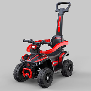 Vélo d'équilibre à quatre roues pour bébé de 1 à 4 ans avec poignée de poussée, lumières et musique – Vente en gros usine - Product Image 3