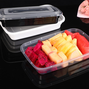 Yueyong Disposable <b>Lunch</b> Box 1000ml Square Plastic With Lid Microwave Safe Takeout Food Container - Product Image 2