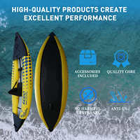 Kayak gonflable haute pression Tricon OEM ODM, en PVC, avec plancher à points renforcés, pour la pêche en eau vive, usage adulte, type ponton