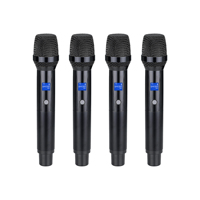 Sistema de Karaoke portátil de Audio profesional de precisión UHF-417 MICRÓFONO INALÁMBRICO 470-960MHz frecuencia accesorio de micrófono de Metal plateado
