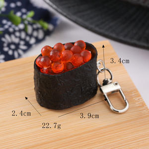 Porte-clés de <span class=keywords><strong>cuisine</strong></span> japonaise de simulation, nourriture japonaise, porte-clés kawaii réaliste en 3D, porte-clés de saumon sushi créatif, porte-clés de crevettes sushi <span class=keywords><strong>japonais</strong></span> - Product Image 5