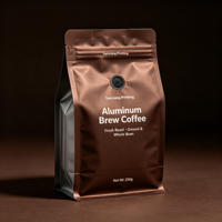 Sachet à café personnalisé imprimé en gravure, fond plat, huit soudures latérales, pochette autoportante thermoscellée 500g, haute protection contre l'humidité
