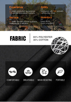 Ensemble Uniforme de Combat Camouflage Noir Ripstop: Veste, Chemise et Pantalon Tactiques