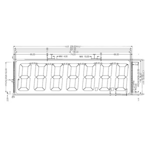 Pantalla <span class=keywords><strong>LCD</strong></span> TN de 7 dígitos Pantallas de segmento de dispensador de combustible de 54 pines - Product Image 1