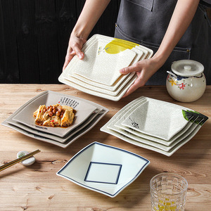 Xiangyuan <b>melamine</b> tableware <b>plates</b> for commercial restaurants and hotels, including stir-fry and cold dish <b>plates</b>, square - Product Image 2