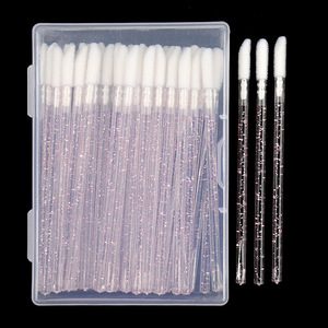 Solid Nylon Lip <b>Brush</b> Beauty and Makeup Tool Crystal Pole <b>Extended</b> Head Lip Stick <b>Brush</b> Makeup <b>Brush</b> - Product Image 2