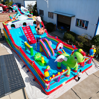 Château gonflable écologique Big Bounce House avec toboggan, taille personnalisable, thème équestre licorne, structure de jeu commerciale