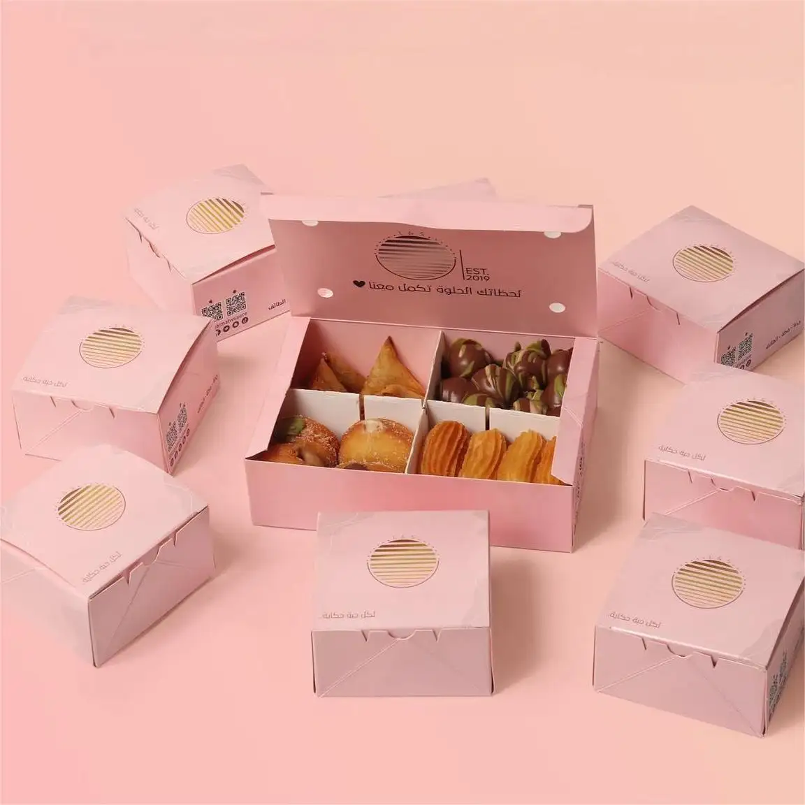 All'ingrosso 12 confezioni Cupcake scatole di cartone bianco pasticceria dolce Muffin Cup scatola torta confezione Dessert con finestra