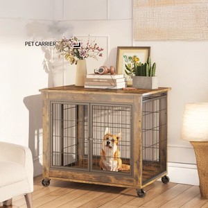 Nueva llegada moderna bandeja de metal de madera para interiores jaula para perros resistente con cierre de botón a presión para hogares - Product Image 2