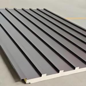 Panneau mural <span class=keywords><strong>isolé</strong></span> en polyuréthane, 45 mm d'épaisseur, isolation thermique, tôle <span class=keywords><strong>de</strong></span> toiture métallique pour villa, pavillon, véranda - Product Image 2