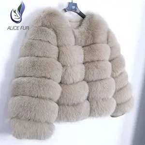 Nhà Máy Fluffy nhân tạo outerwear Fox Fur Coat Chất lượng cao màu da cừu Áo khoác da