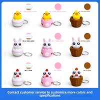 Jouet anti-stress lapin imprimé en 3D, porte-clés de Pâques, breloque de sac, capuchon de clavier à presser, jouet de décompression, vente en gros